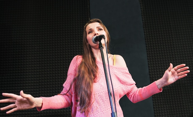 Singing woman stage