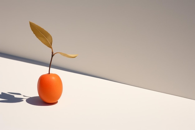 Photo single apricot casting a shadow on a whit natural snack fresh fruit apricot image photography