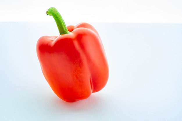 Single Bell pepper isolated on white background.