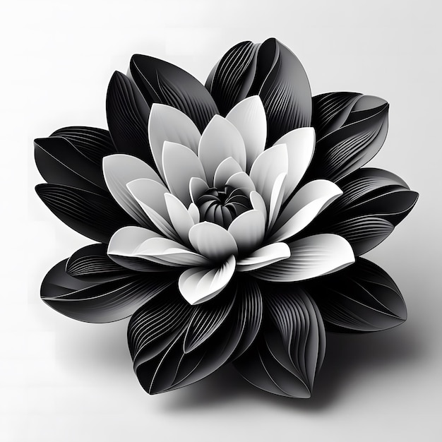 A Single Black and White Flower