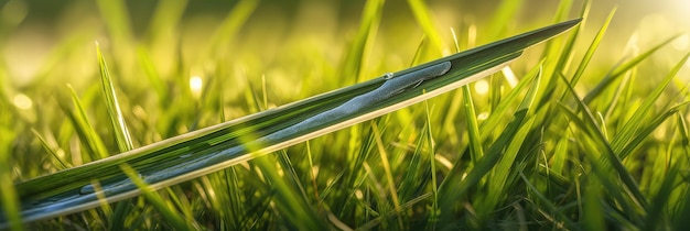 Single blade of grass photo realistic illustration