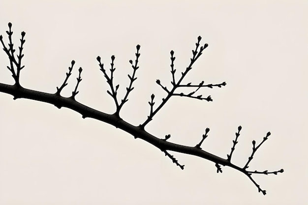 Single Branch Isolated on White Background