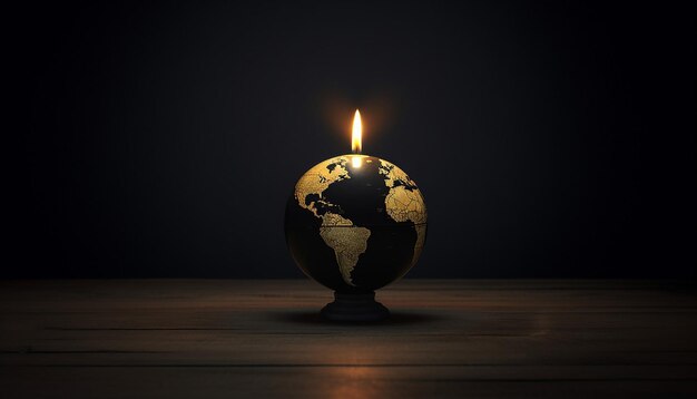 a single candle lighting up the worldEarth Hour