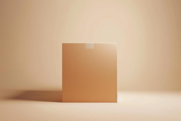 Photo single cardboard box standing on a pastel background