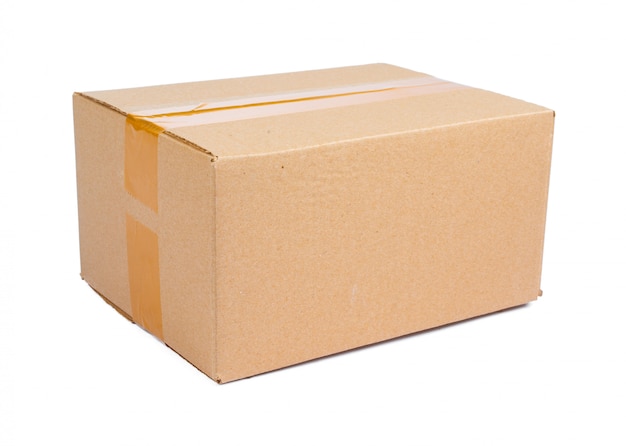 Single carton moving box isolated