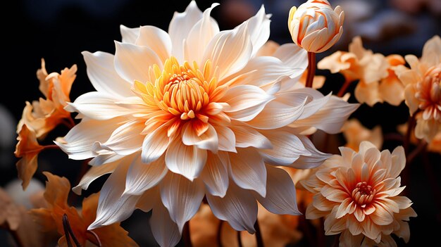 A single Chrysanthemum flower infront closeup view