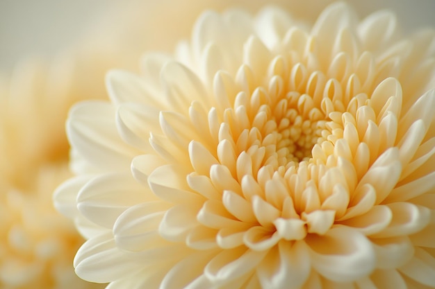 Photo a single chrysanthemum in full bloom with layers of petals creating a rich textured appearance