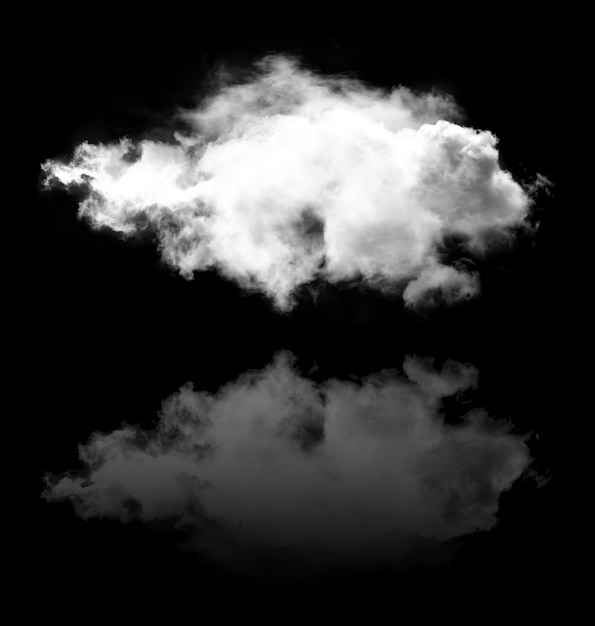 Single cloud isolated over black background