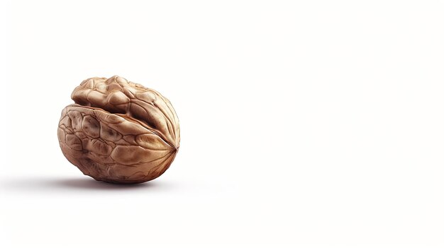 Photo single delicious walnut isolated on white background generative ai