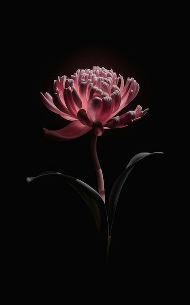 single flower isolated black floral