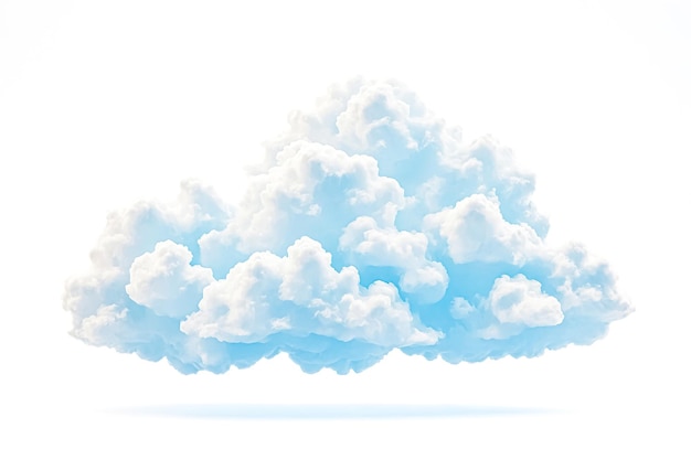 Single Fluffy White Cloud Isolated on White Background