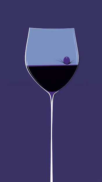 Single Grape in Wine Glass Abstract Still Life