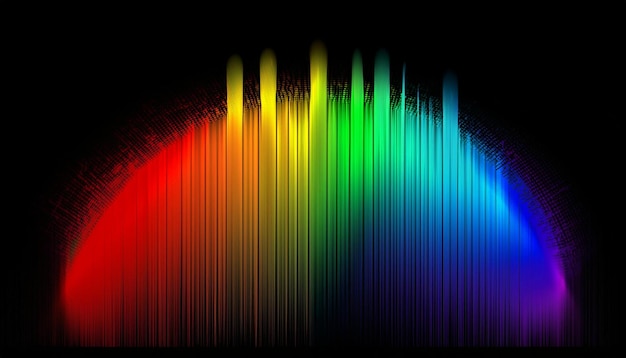 Single Horizontal Rainbow Spectrum on a Black Background Bold and Vibrant Color Contrast