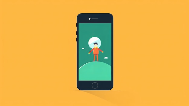 Single iphone cartoon flatflat illustration Minima listsingl Generative ai