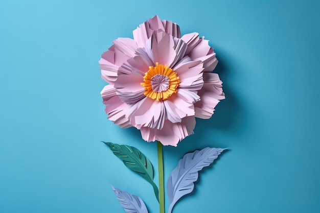 A single large d paper flower standing out among small ones created with generative ai