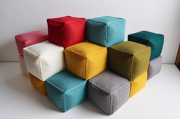 Single Line Geometric Shape Cotton Cube Shape Decor