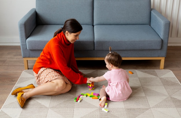 Single mother spending time with her daughter