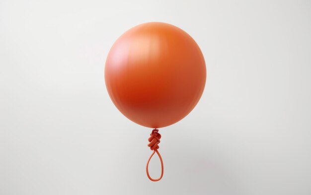 Photo a single orange balloon tied with a red string