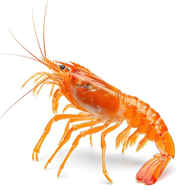 Photo a single orange lobster on white background