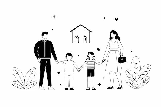 Single parent abstract vector illustration of parenting alone child care and family support