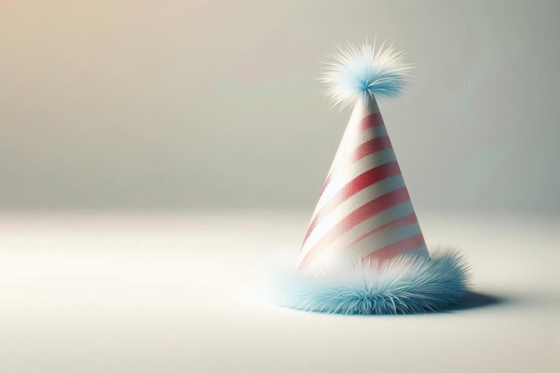 A single party hat on a blank background Space for text