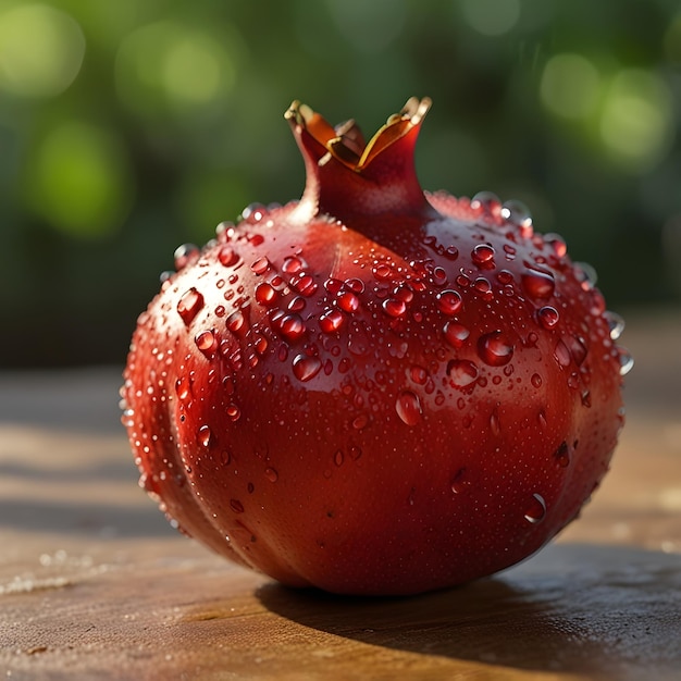 A single perfectly ripe pomegranate