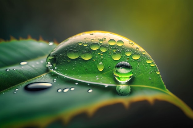 A single raindrop on a leaf representing the delicate balance of life and the importance of each in