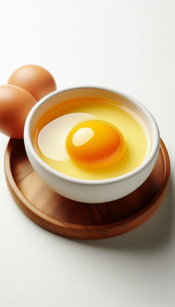 A Single Raw Egg Yolk on a White Surface