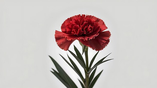 Photo single red carnation isolated on white highresolution image