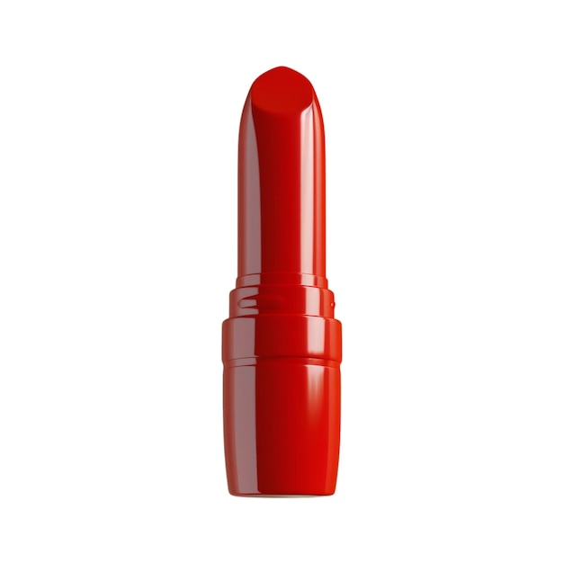 Photo single red lipstick isolated on white background