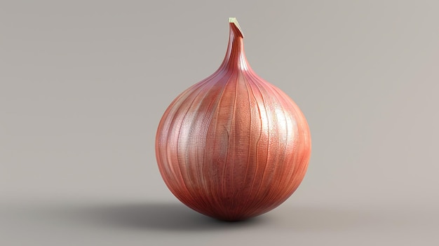 A single red onion isolated on a white background