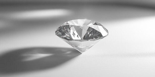 Photo a single round brilliantcut diamond on a white surface