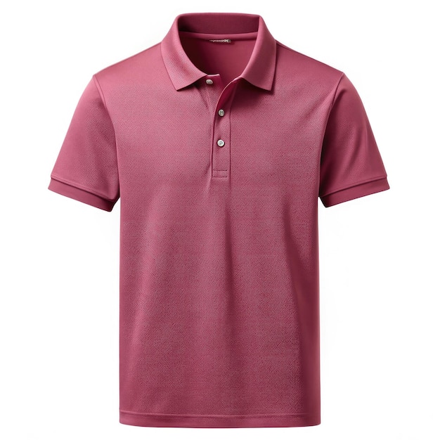 A Single ShortSleeved Burgundy Polo Shirt Against a White Background Generative AI