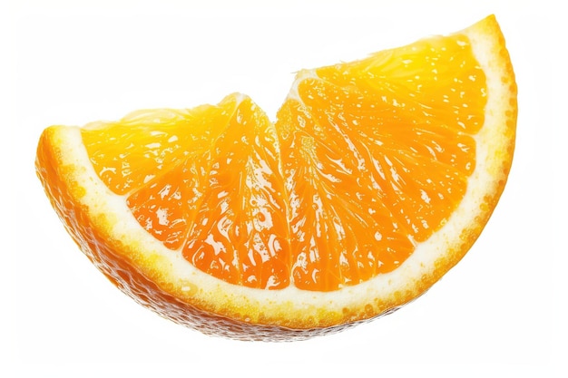 A Single Slice of Summer Sunshine A Fresh Orange Segment on a White Background