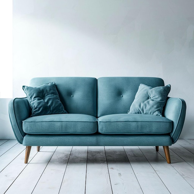 Single sofa image from the front side with white background look fresh and clean generated by AI