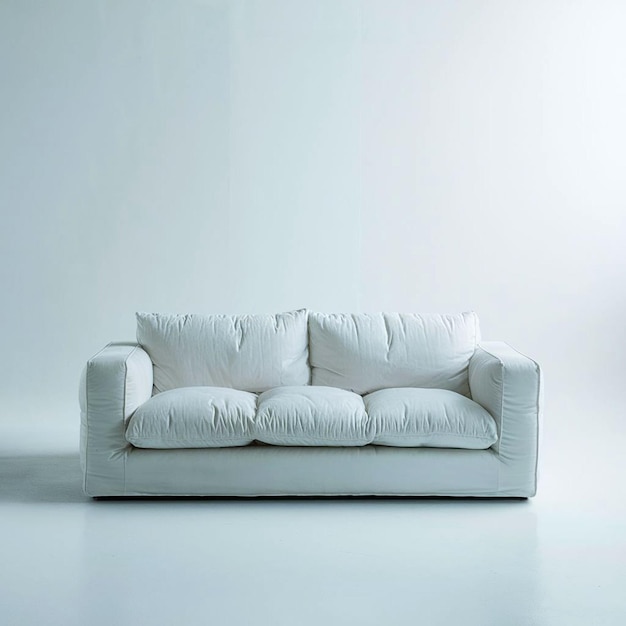 Single sofa image from the front side with white background look fresh and clean generated by AI