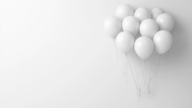 Photo single white balloon on white background