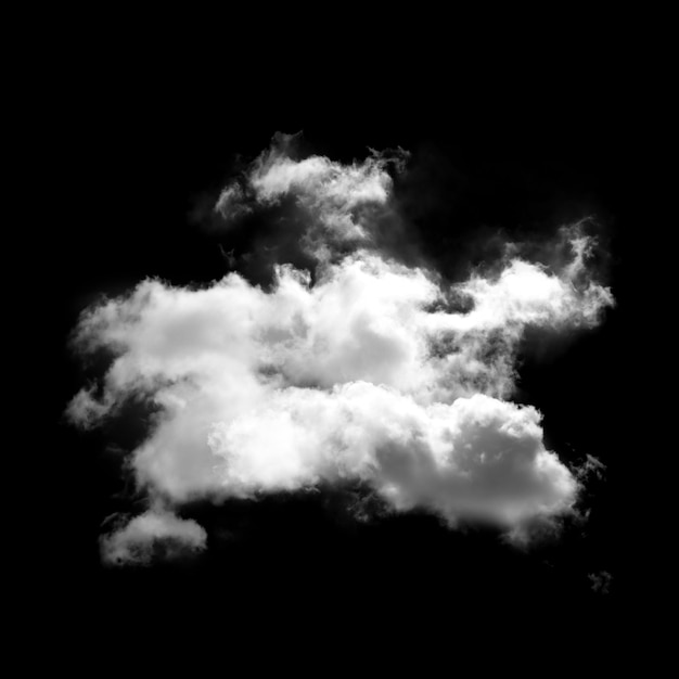 Single white cloud isolated over black background