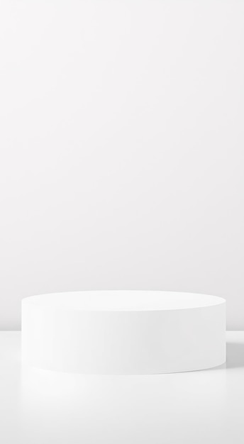 Photo single white cylinder podium on a white background