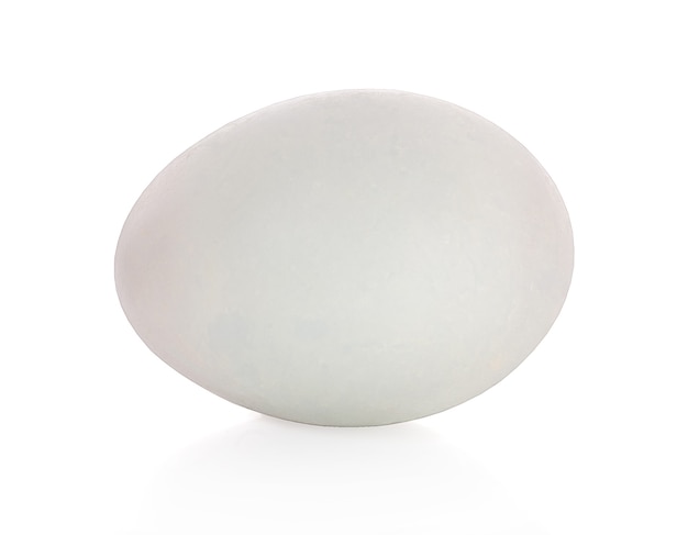 Single white egg isolated