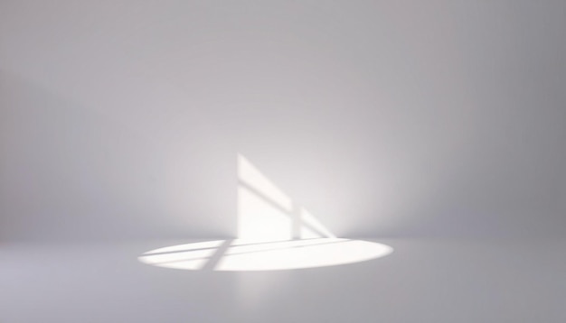 Photo a single window light casts a shadow on the white wall and floor