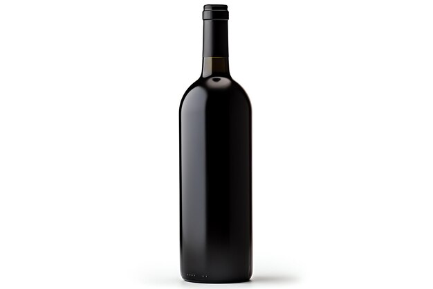 Photo single wine bottle depicted in highresolution dicut png style isolated on a white background with no watermarks logos letters or shadows