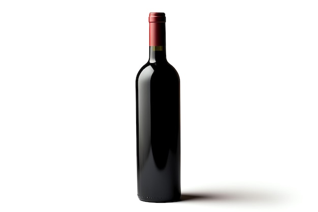 Photo single wine bottle depicted in highresolution dicut png style isolated on a white background with no watermarks logos letters or shadows