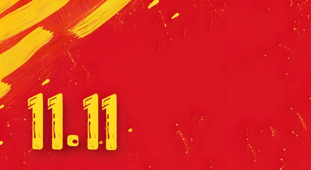 Singles Day Sale banner November 11 Chinese shopping day 1111 on red background November 11 Singles Day Sale