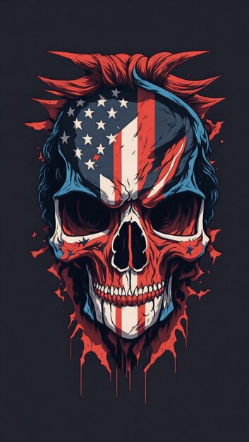 The Sinister Face of the American Flag Skull