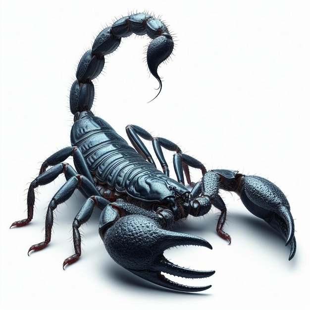 Sinister Scorpion Study Ultra Realistic Image Against White Backdrop