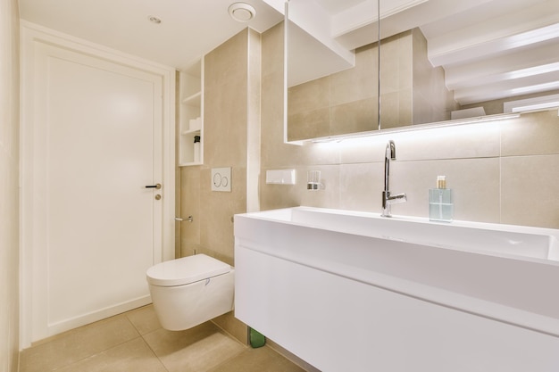 Sinks and bathtub near shower cabin