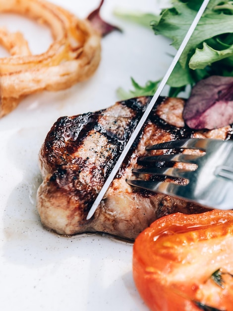 Sirloin Steak dininig in the pub