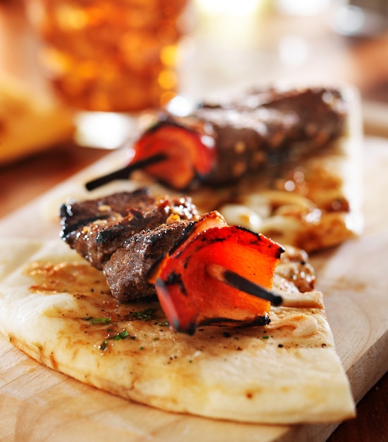 Sirloin steak with pita bread