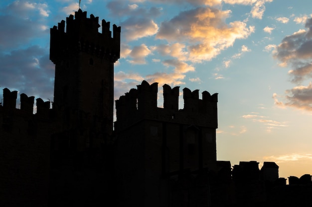 Sirmione Italy castle on Garda lake Scenic mediaeval building on the water